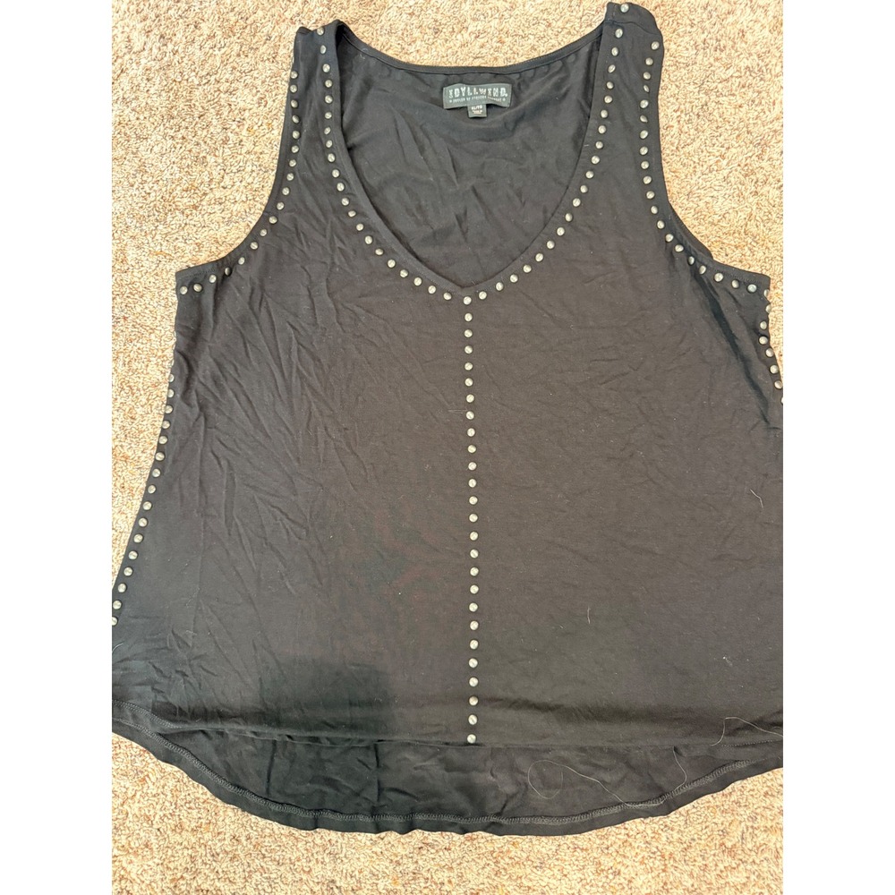Idyllwind Miranda Lambert Black Studded V-Neck Tank Top Sleeveless Western XL